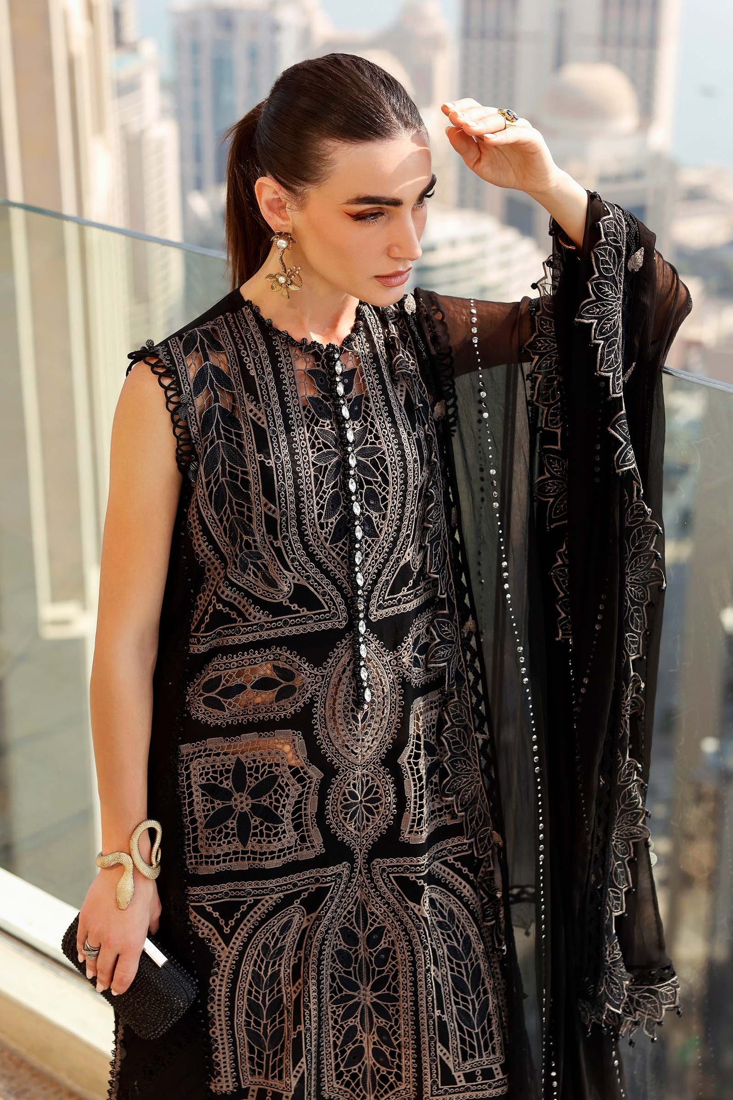 D-2608-B | 3 Piece Unstitched Embroidered Lawn Suit | MARIA.B