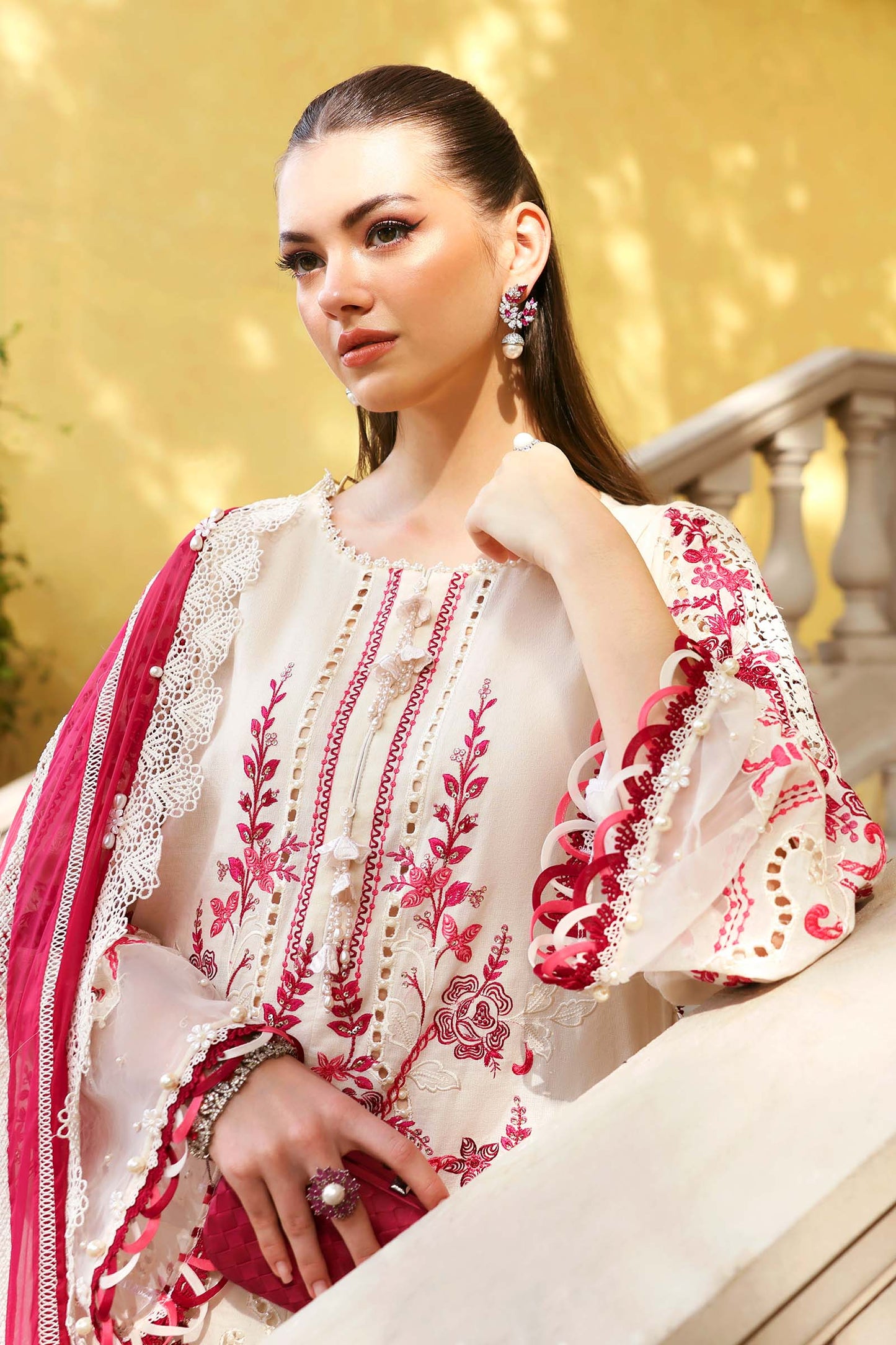 D-2609-A | 3 Piece Unstitched Embroidered Jacquard Lawn Suit | MARIA.B