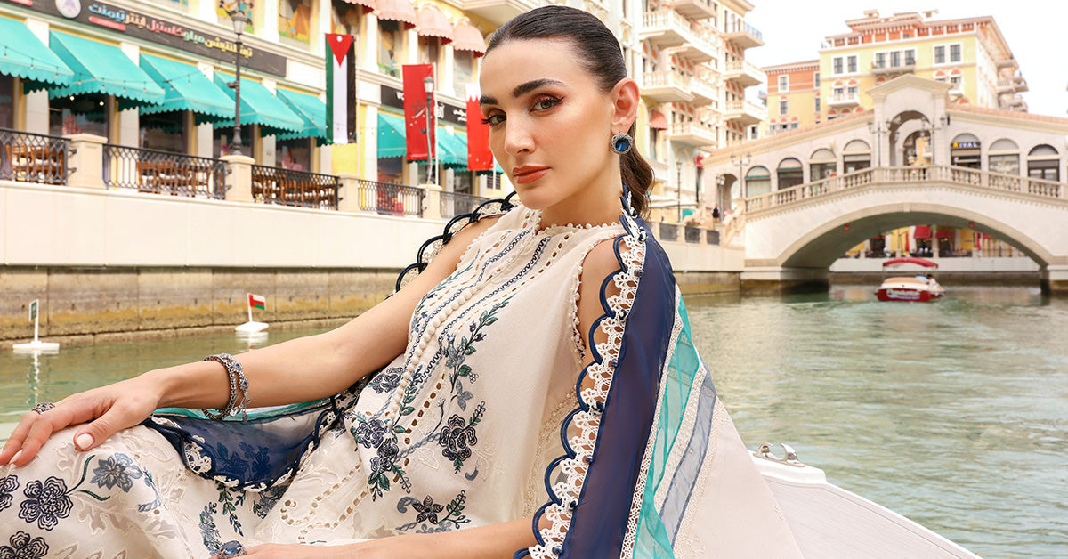 D-2609-B | 3 Piece Unstitched Embroidered Jacquard Lawn Suit | MARIA.B