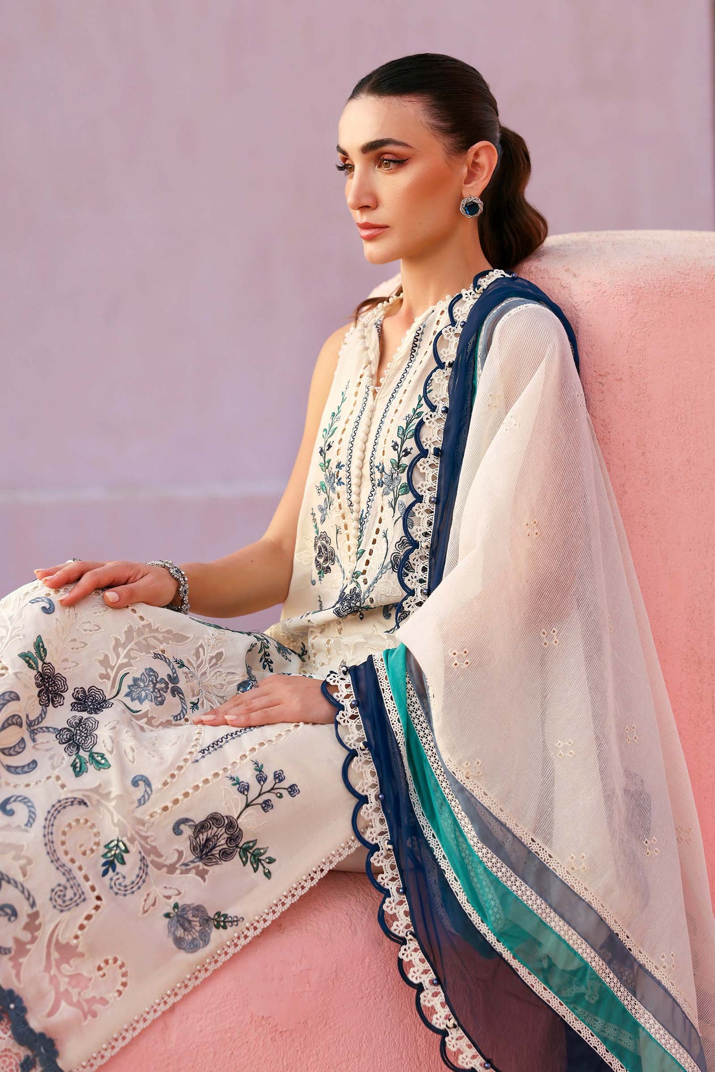 D-2609-B | 3 Piece Unstitched Embroidered Jacquard Lawn Suit | MARIA.B