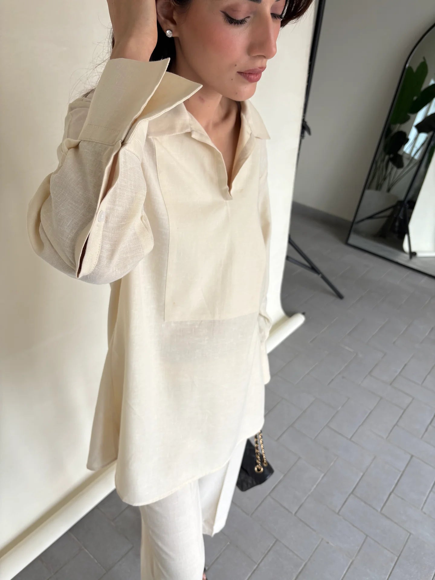 CREAM LINEN WILLOW SET | Sak Atelier