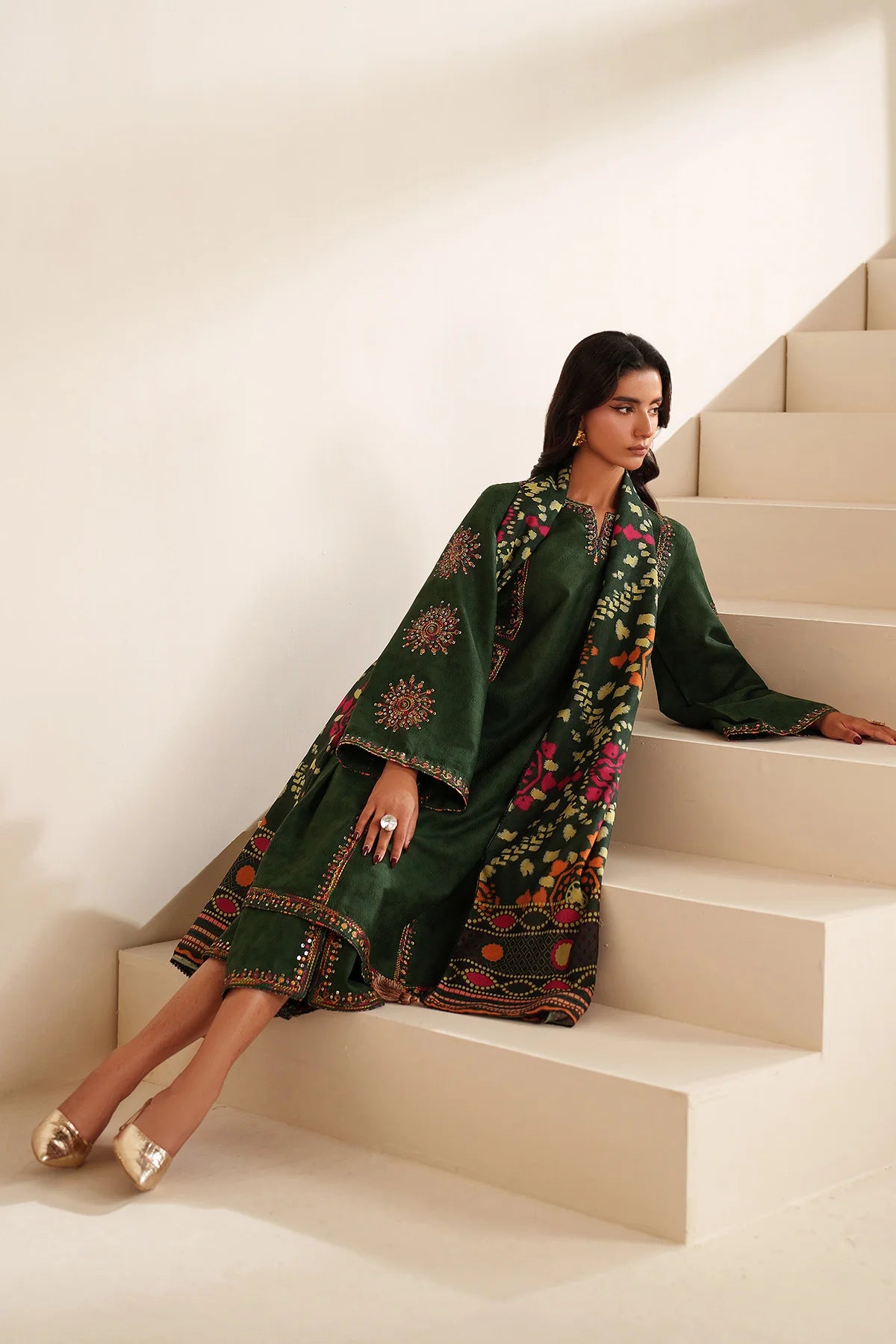 JZ-UW-D0212-0 | EMBROIDERED JACQUARD KHADDAR | Jazmin
