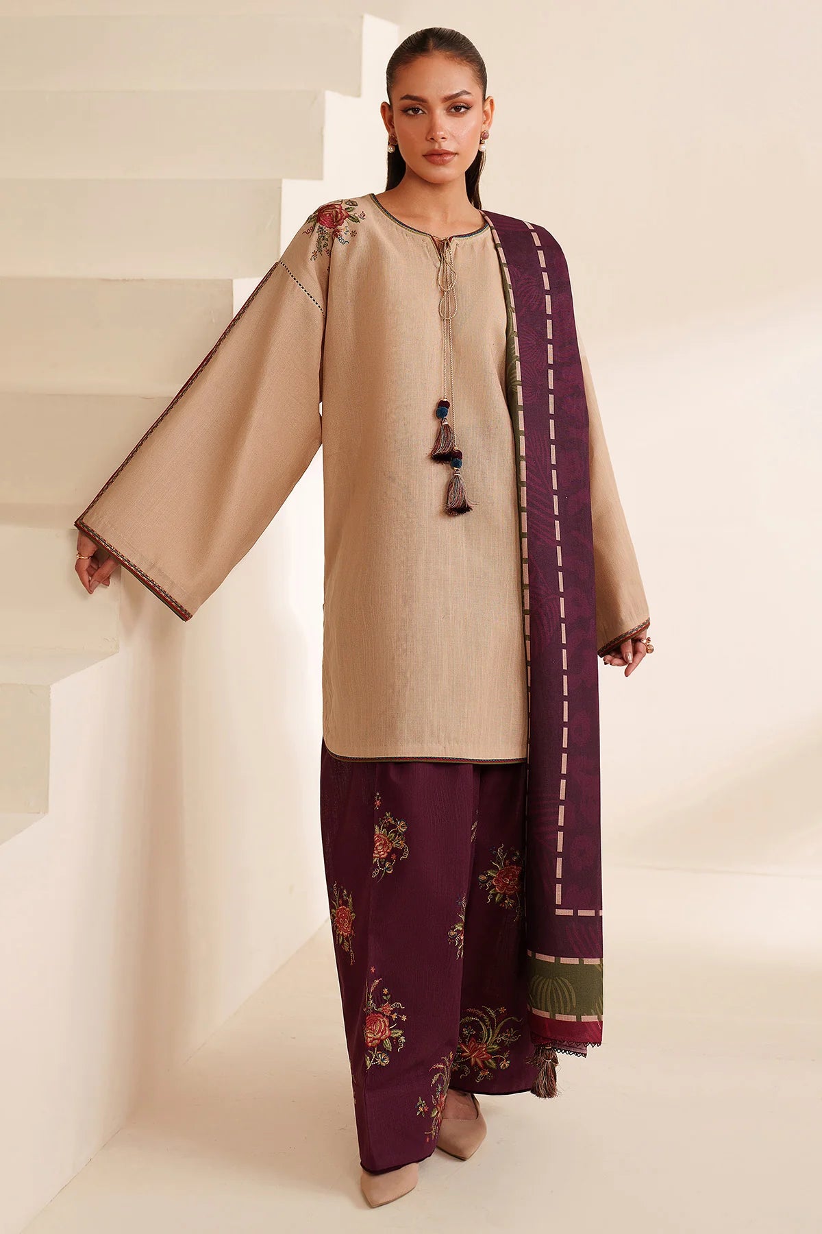 JZ-RTW-1270-1 | EMBROIDERED KHADDAR | Jazmin