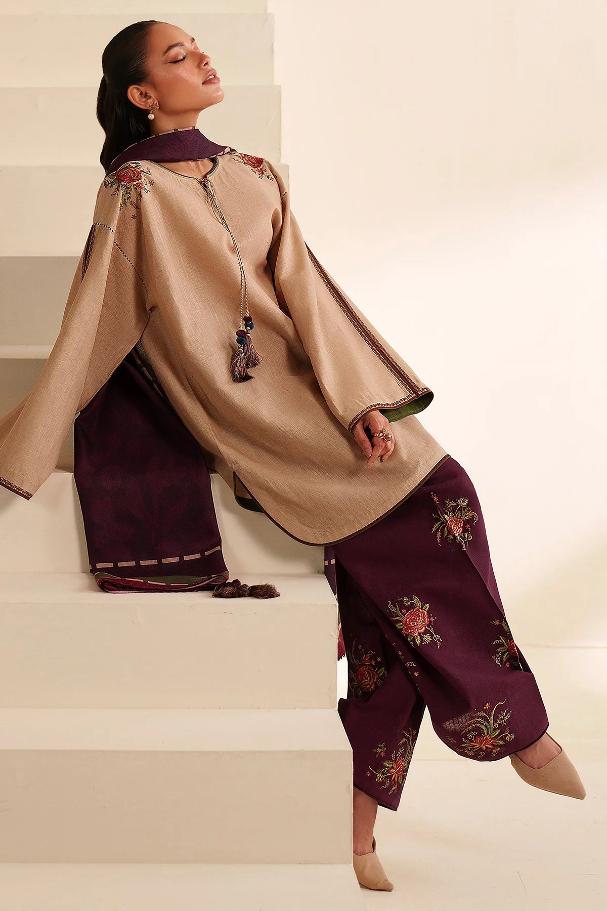 JZ-RTW-1270-1 | EMBROIDERED KHADDAR | Jazmin