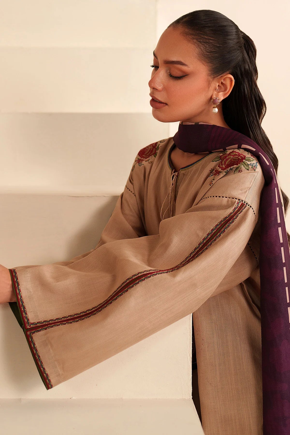JZ-RTW-1270-1 | EMBROIDERED KHADDAR | Jazmin