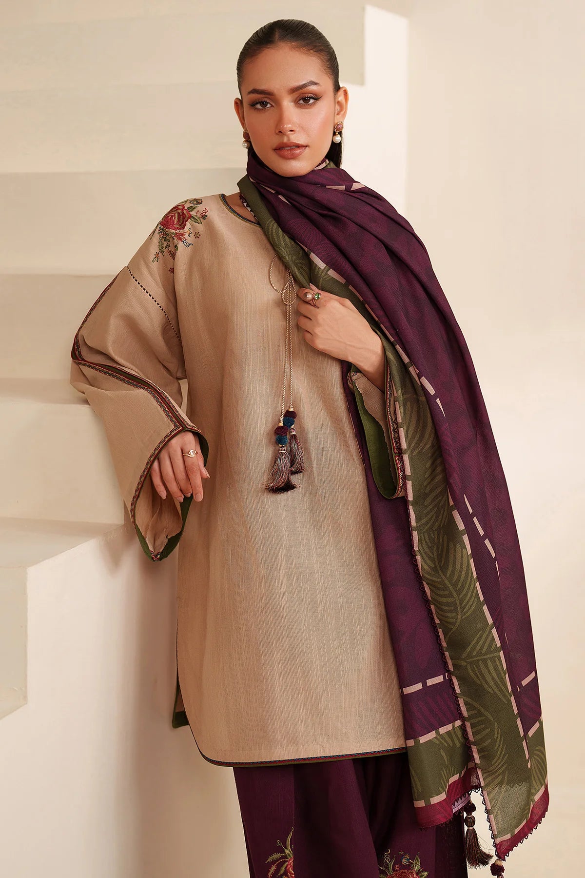 JZ-RTW-1270-1 | EMBROIDERED KHADDAR | Jazmin