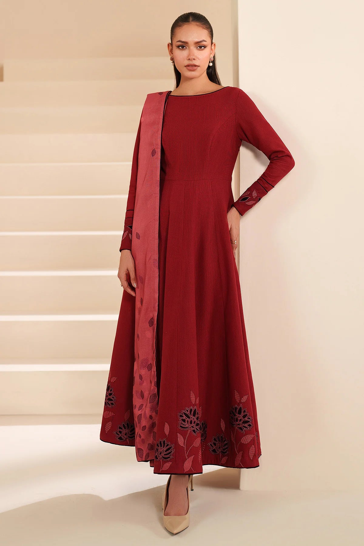 JZ-RTW-1266-1 | EMBROIDERED KHADDAR | Jazmin