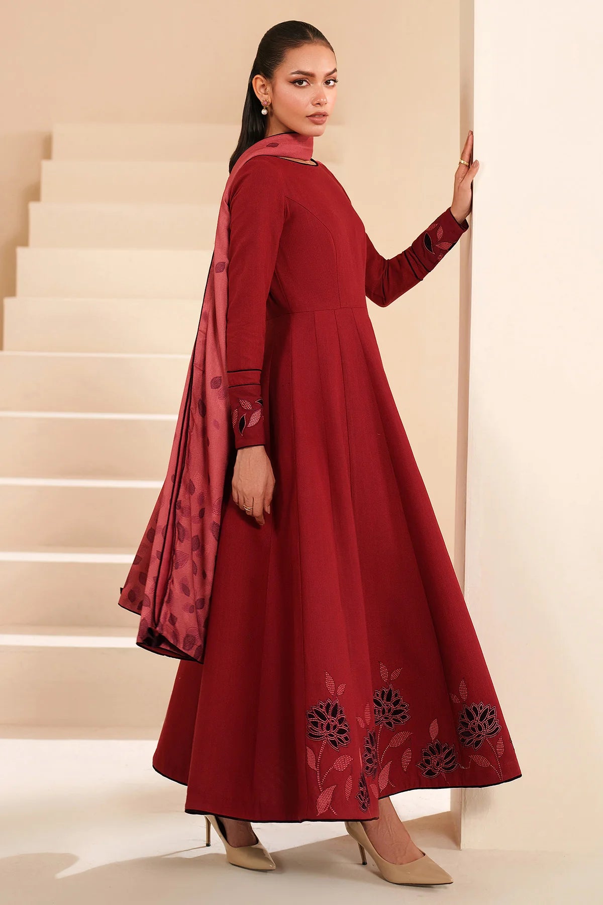 JZ-RTW-1266-1 | EMBROIDERED KHADDAR | Jazmin