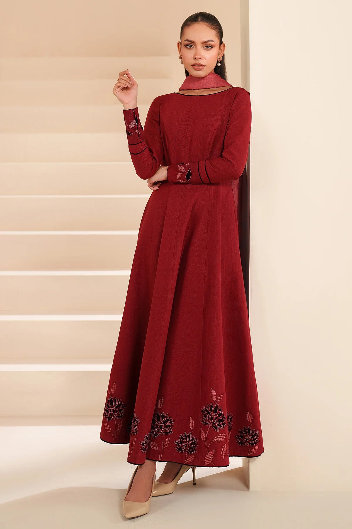 JZ-RTW-1266-1 | EMBROIDERED KHADDAR | Jazmin