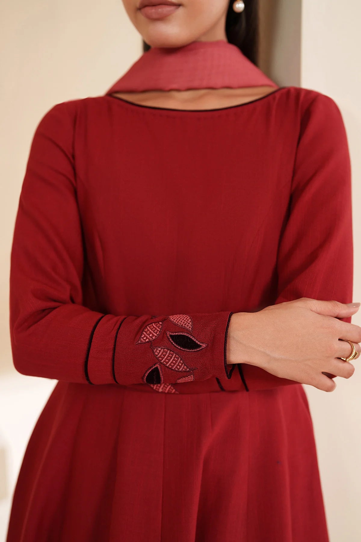 JZ-RTW-1266-1 | EMBROIDERED KHADDAR | Jazmin