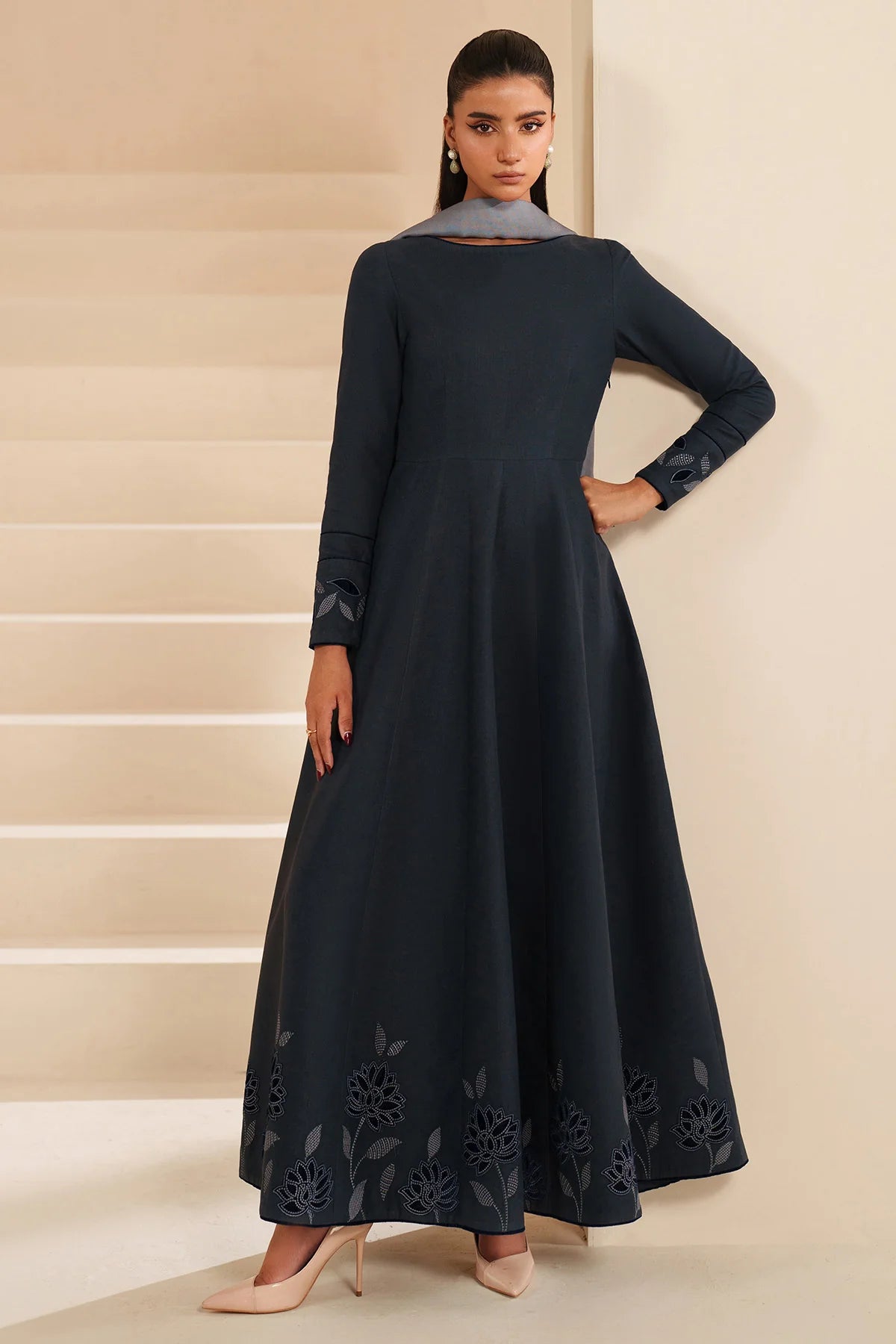 JZ-RTW-1267-1 | EMBROIDERED KHADDAR | Jazmin
