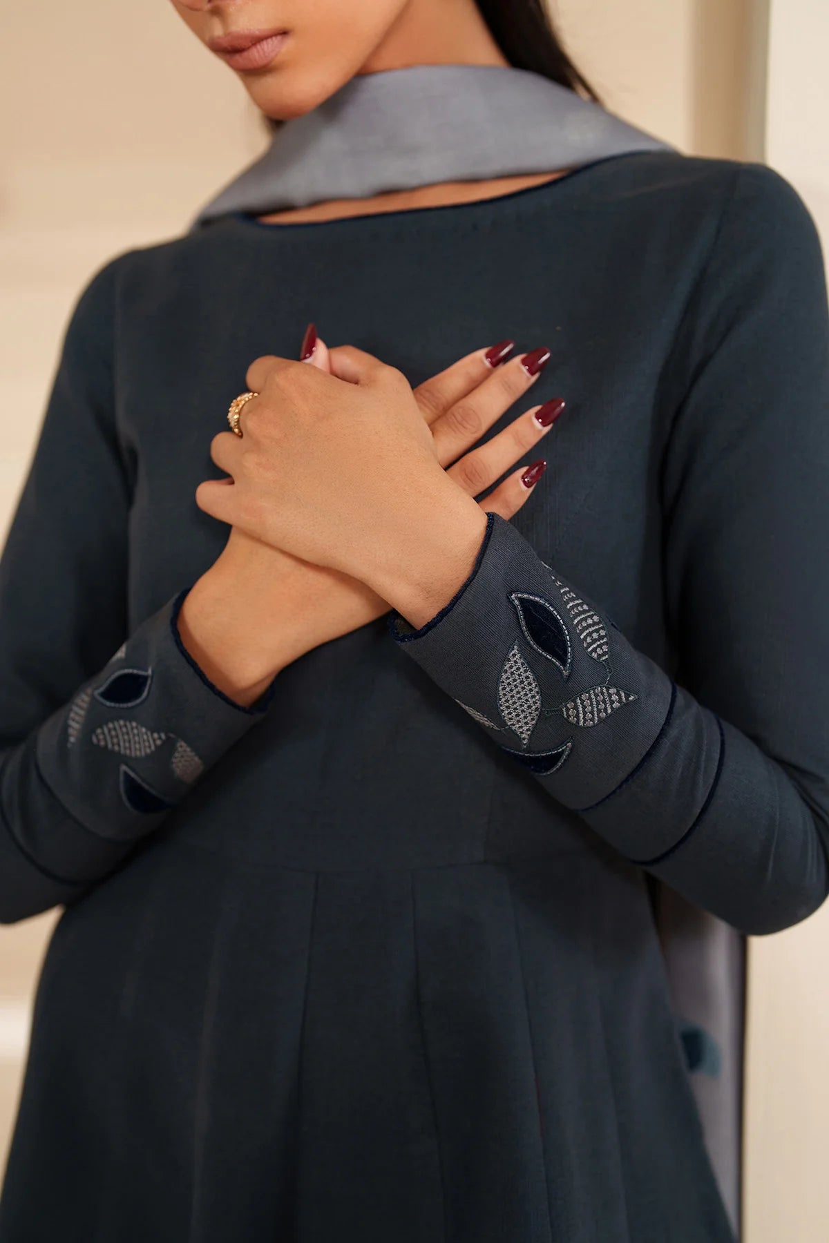 JZ-RTW-1267-1 | EMBROIDERED KHADDAR | Jazmin