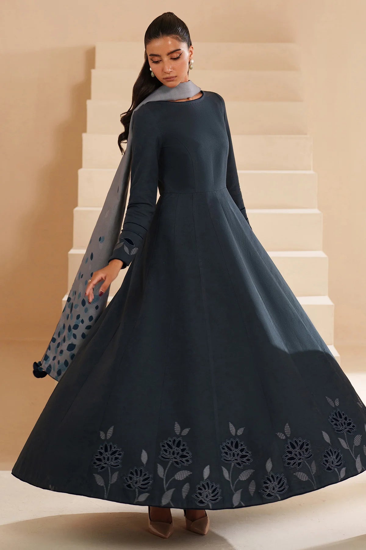 JZ-RTW-1267-1 | EMBROIDERED KHADDAR | Jazmin