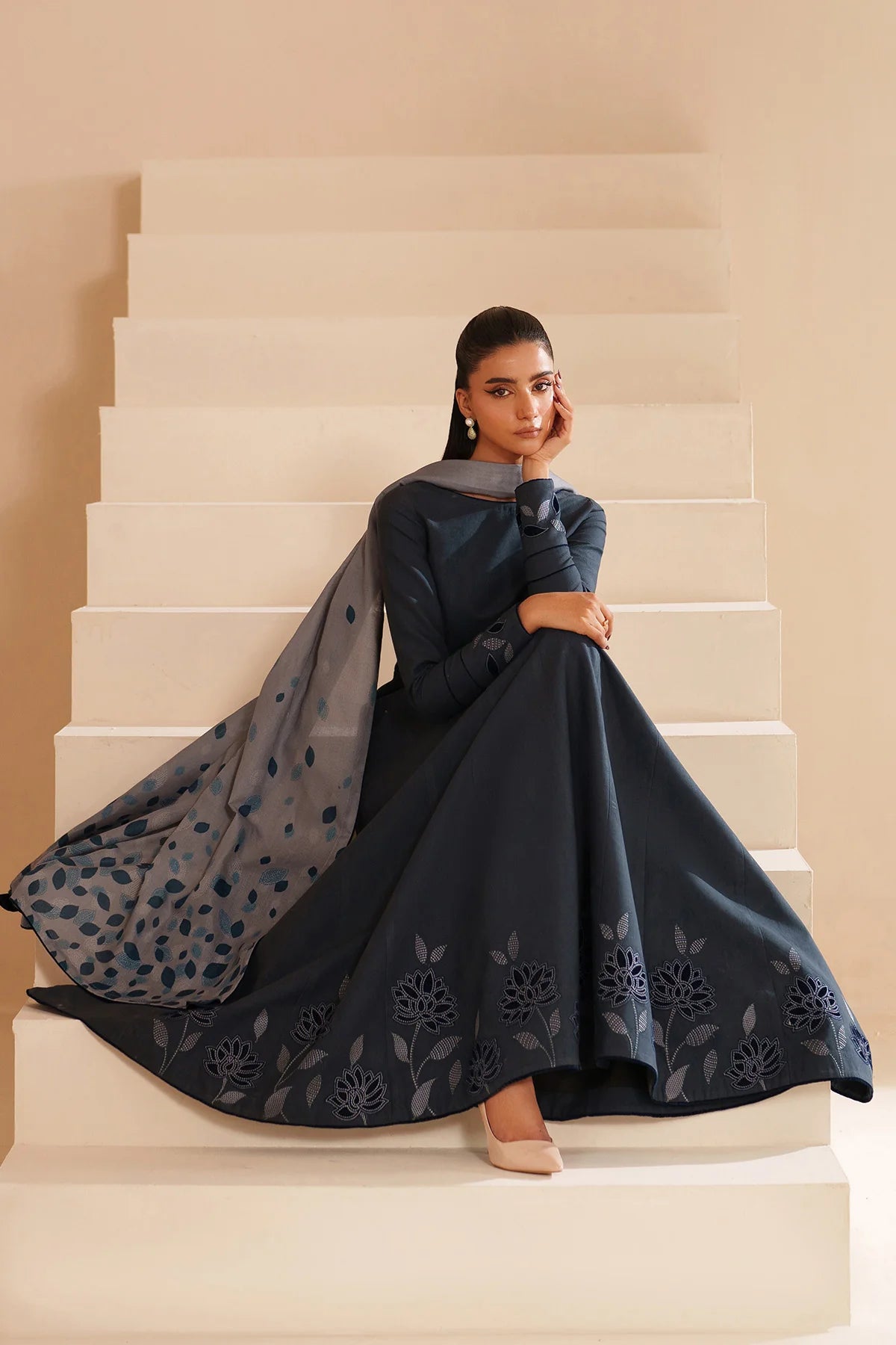 JZ-RTW-1267-1 | EMBROIDERED KHADDAR | Jazmin