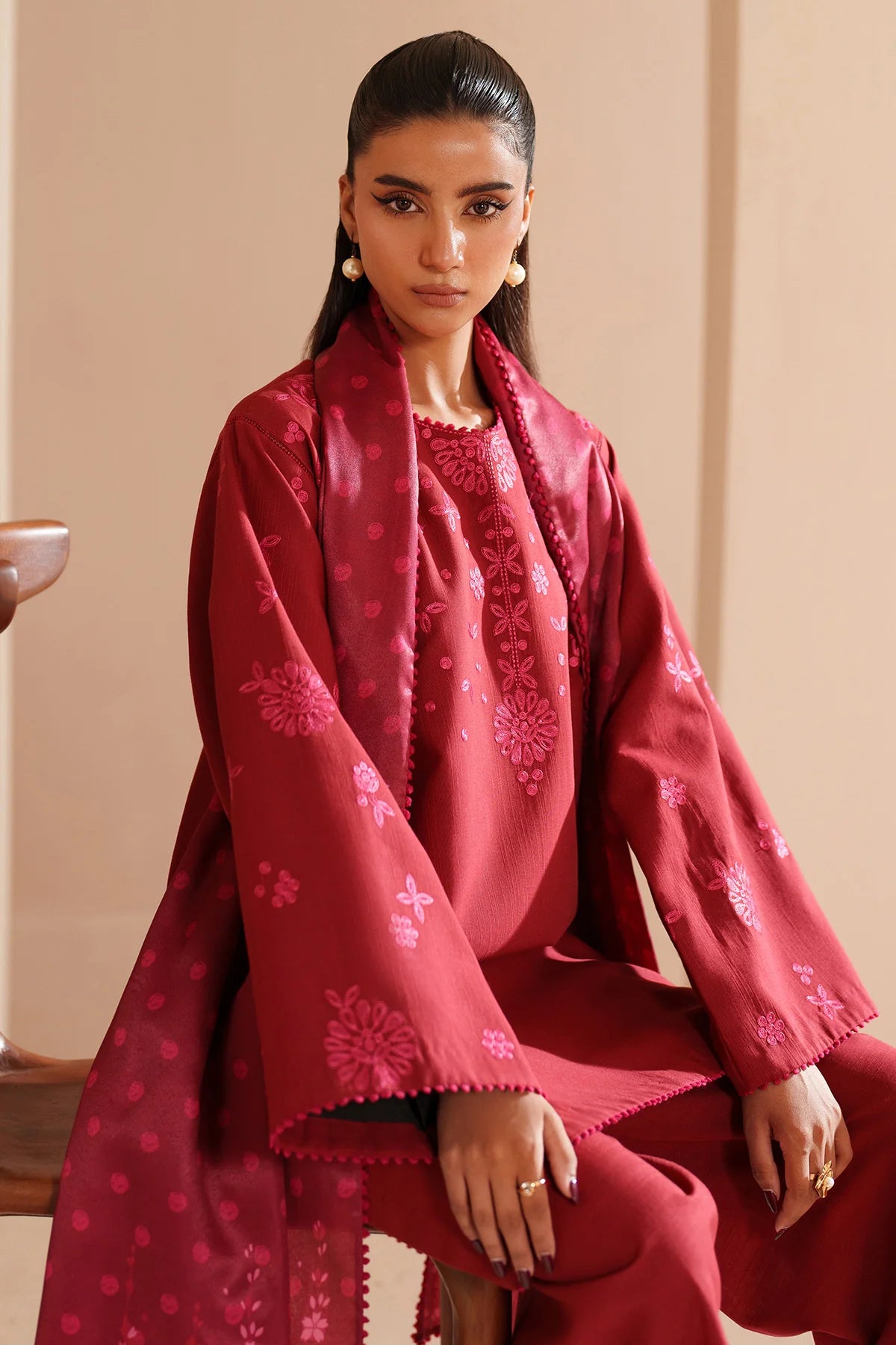 JZ-UW-D0241-0 | EMBROIDERED KHADDAR | Jazmin