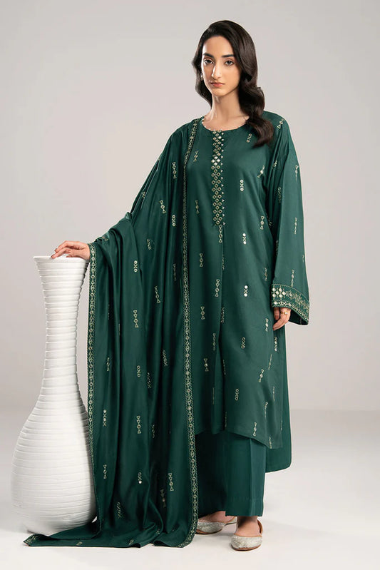GREEN DROP-2PC(SHIRT & DUPPATA) | EXCLUSIVE PRET | Cross Stitch