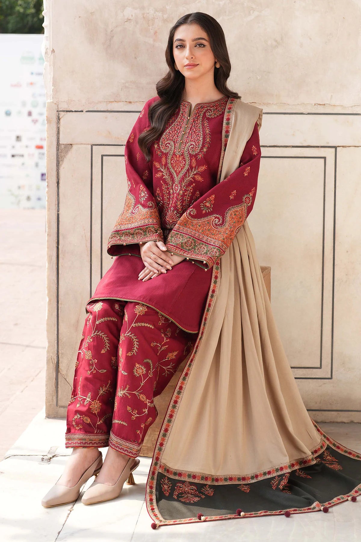 JZ-DELIA-DW24-D3-0 | EMBROIDERED SLUB KHADDAR | Jazmin