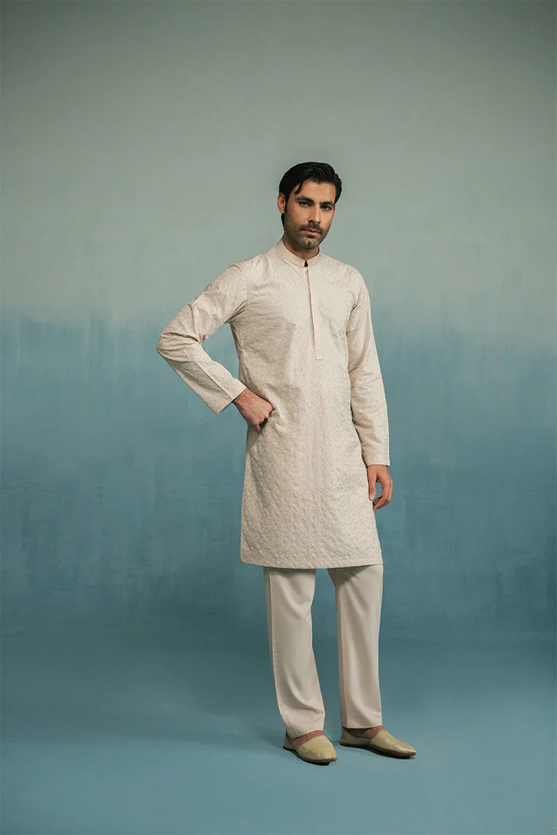 'Cream' Embroidered Kurta Pajama | REPUBLIC MENSWEAR