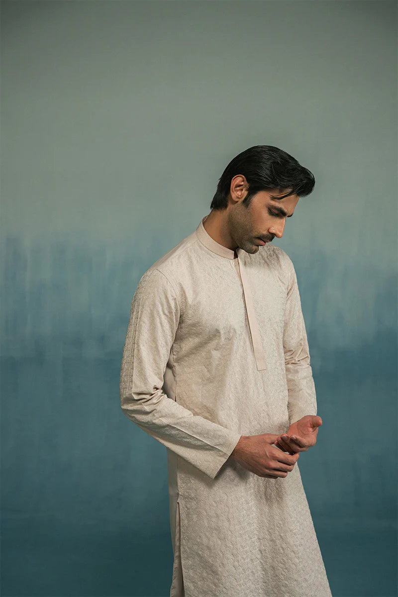 'Cream' Embroidered Kurta Pajama | REPUBLIC MENSWEAR
