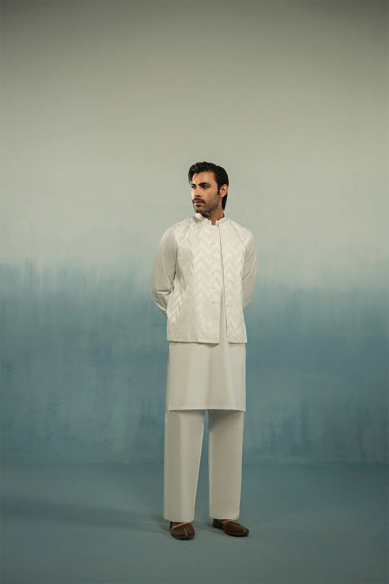 'White' Embroidered Waistcoat | REPUBLIC MENSWEAR