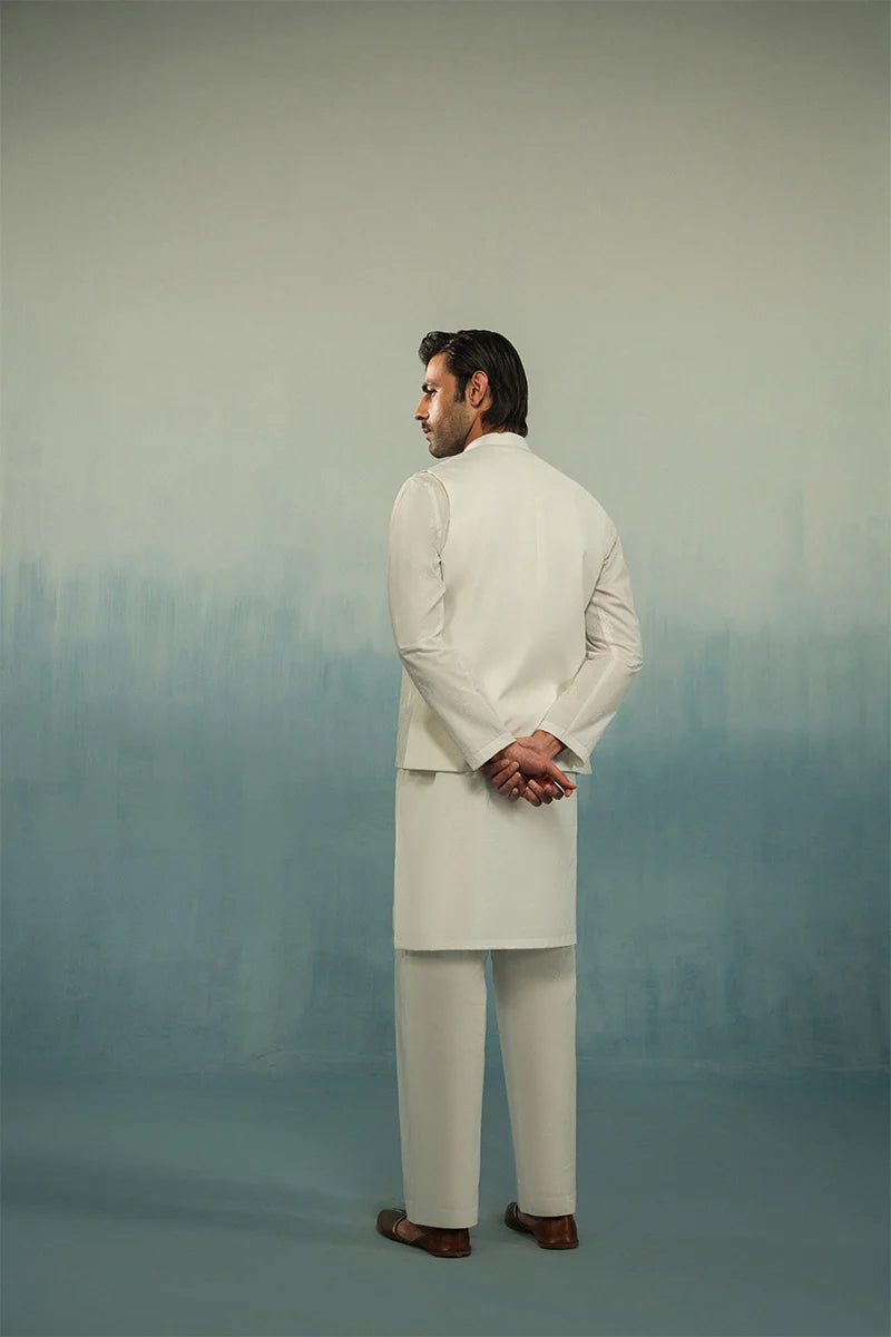 'White' Embroidered Waistcoat | REPUBLIC MENSWEAR