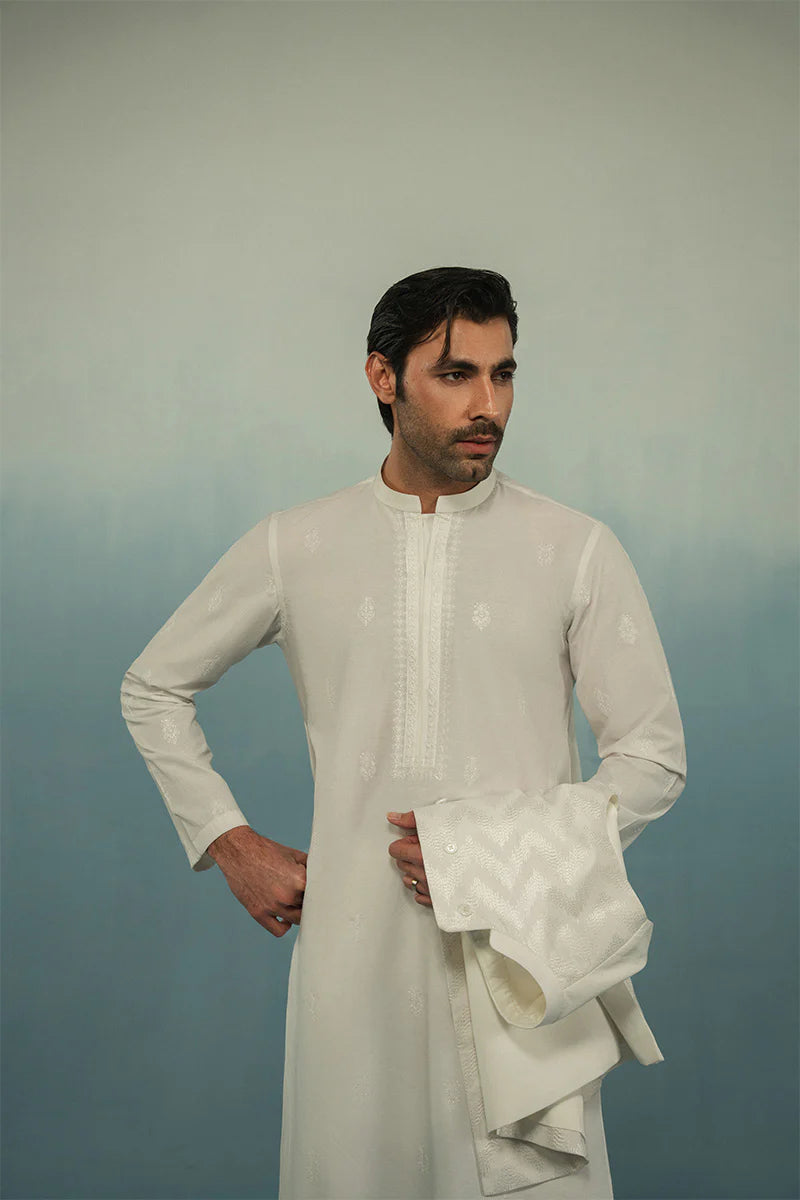'White' Embroidered Waistcoat | REPUBLIC MENSWEAR