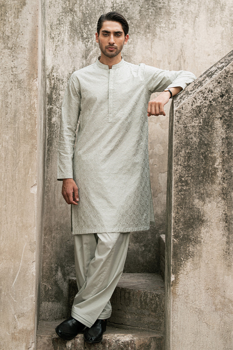 Ice Grey Kurta Shalwar | REPUBLIC MENSWEAR