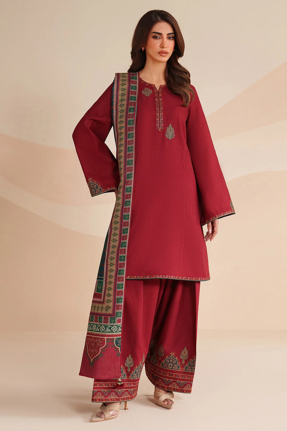 JZ-UW-D0240-0 | EMBROIDERED KHADDAR | Jazmin