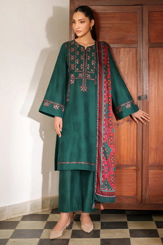 JZ-UW-D0146-0 | EMBROIDERED JACQUARD KHADDAR | Jazmin