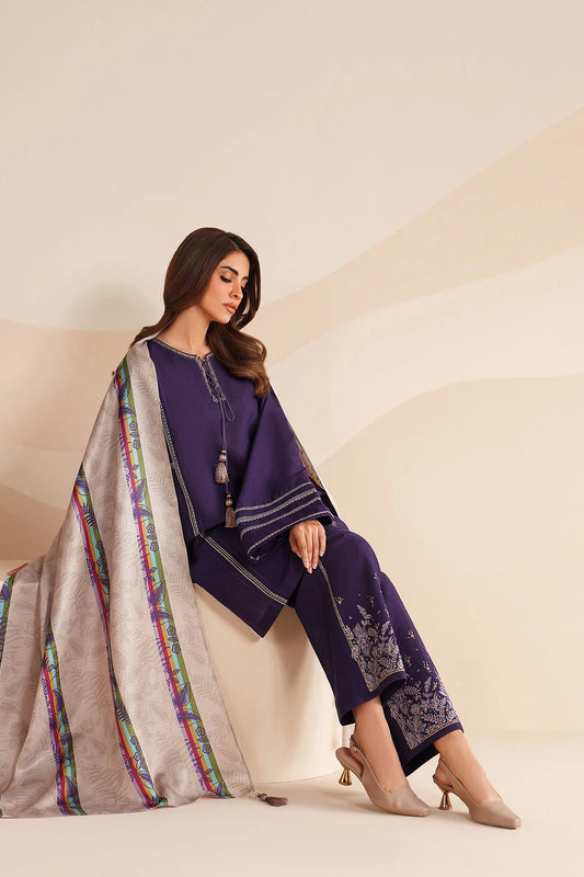 JZ-UW-D0228-0 | EMBROIDERED KHADDAR | Jazmin