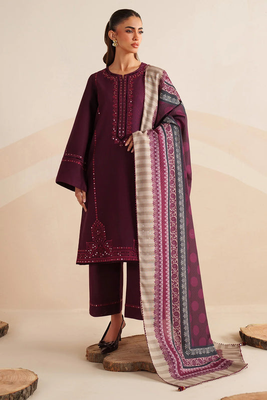 JZ-UW-D0220-0 | EMBROIDERED KHADDAR | Jazmin