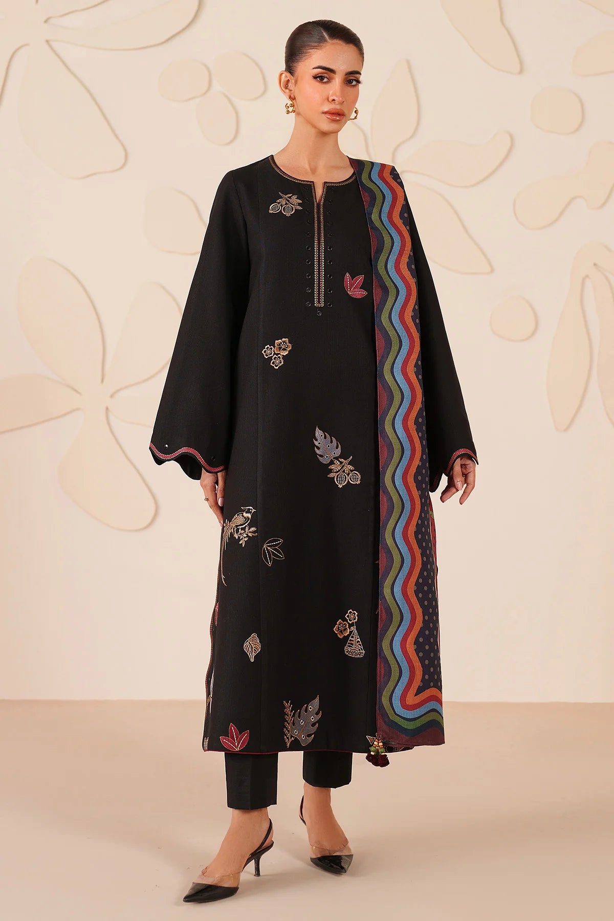 JZ-UW-D0223-0 | EMBROIDERED KHADDAR | Jazmin