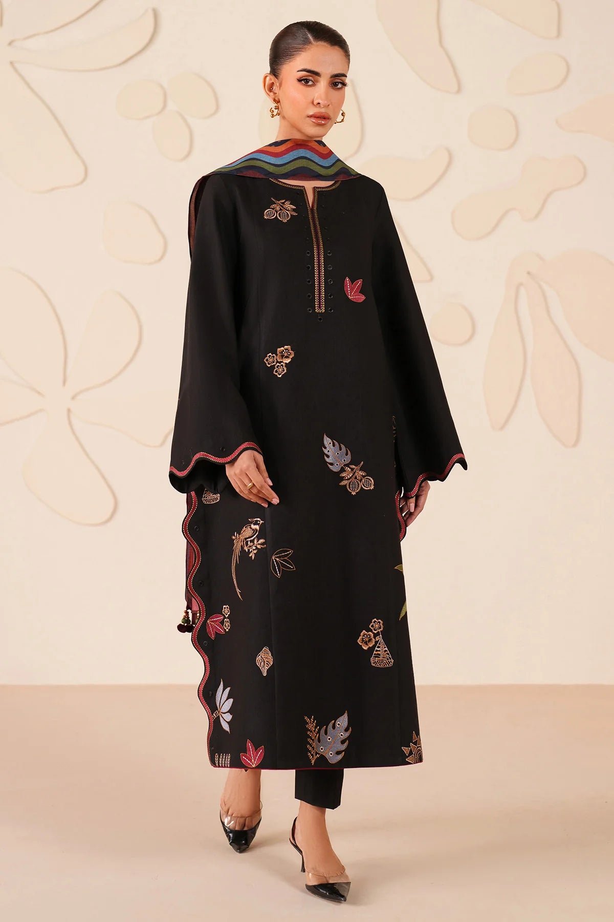 JZ-UW-D0223-0 | EMBROIDERED KHADDAR | Jazmin