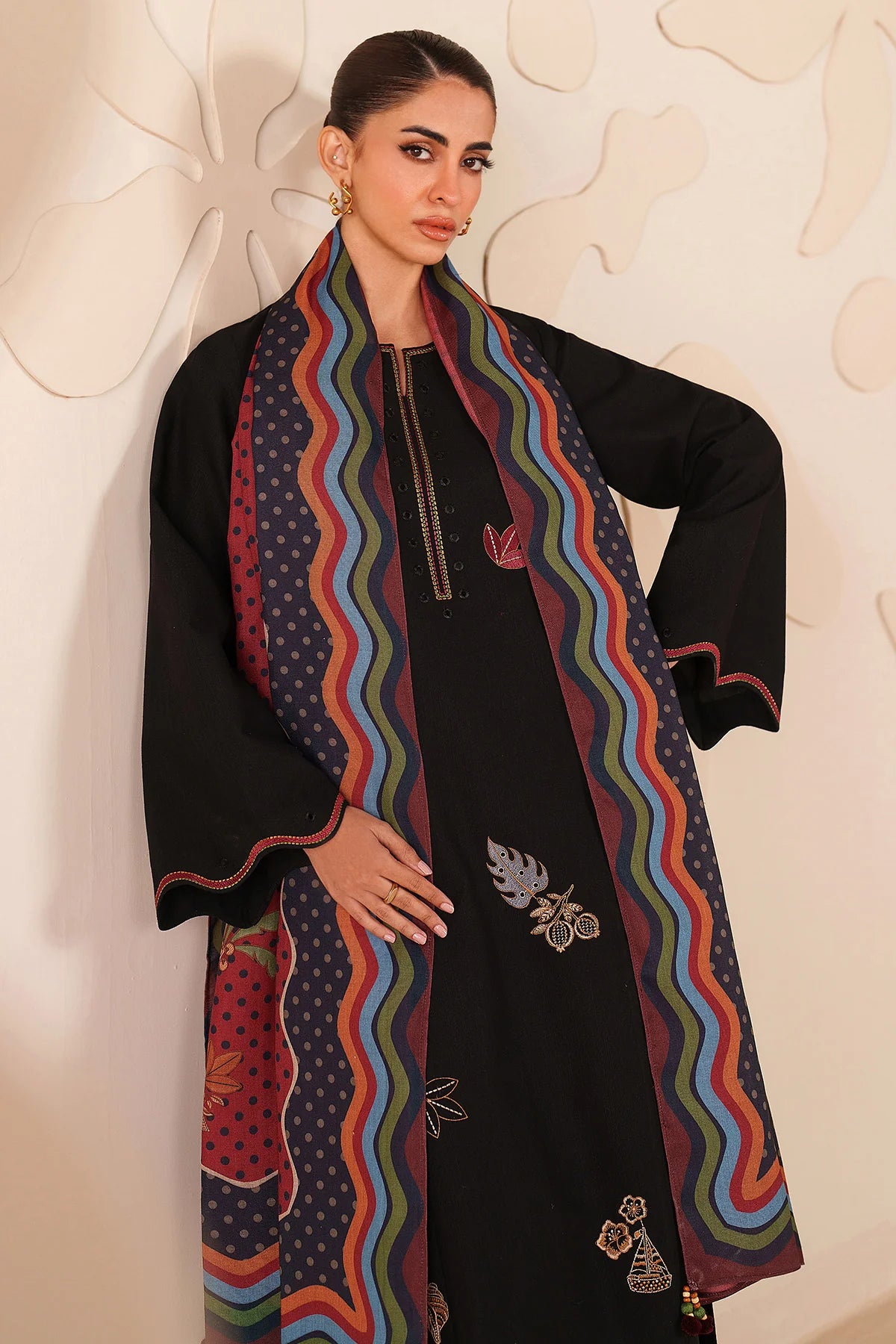 JZ-UW-D0223-0 | EMBROIDERED KHADDAR | Jazmin