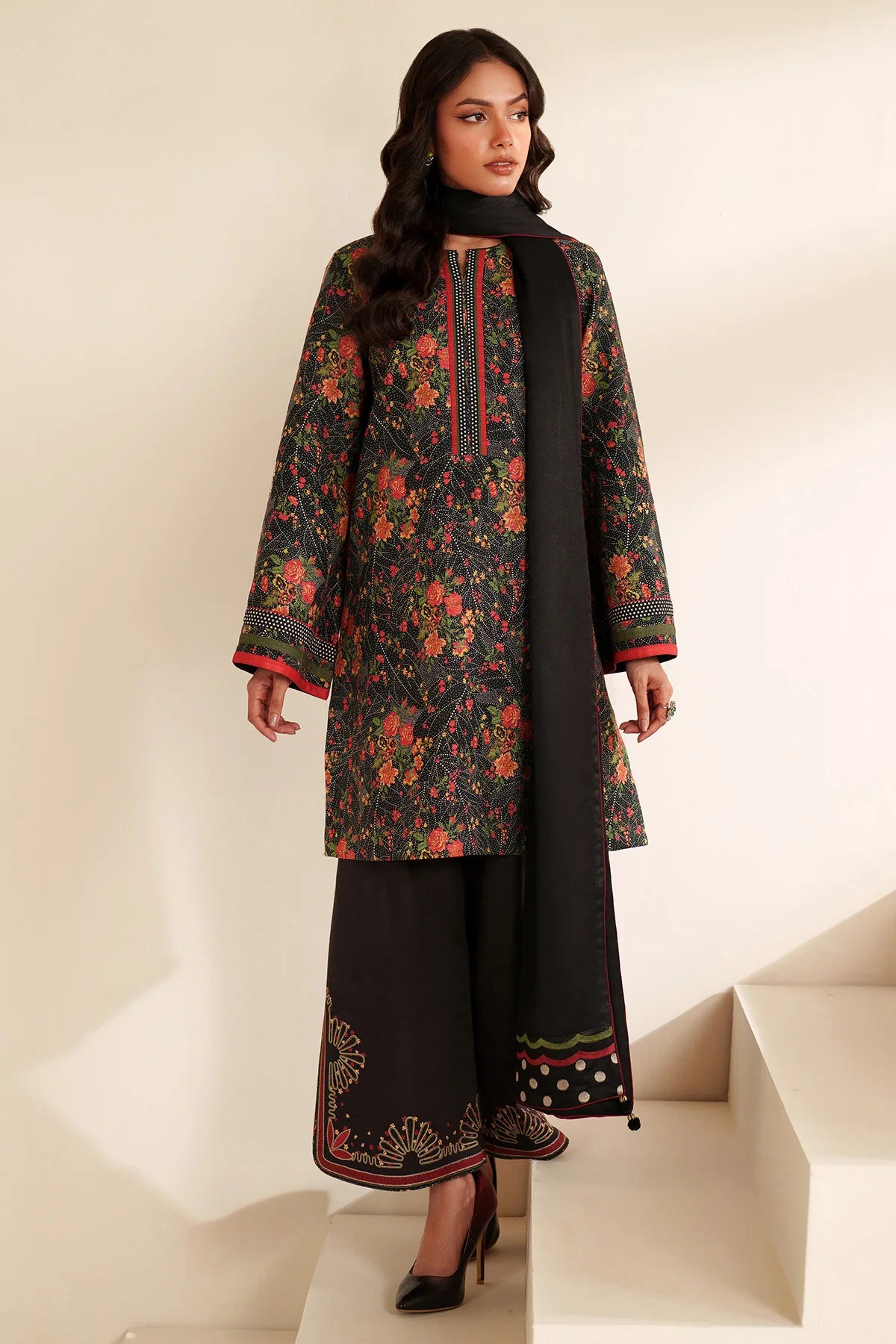 JZ-RTW-1272-1 | EMBROIDERED KHADDAR | Jazmin