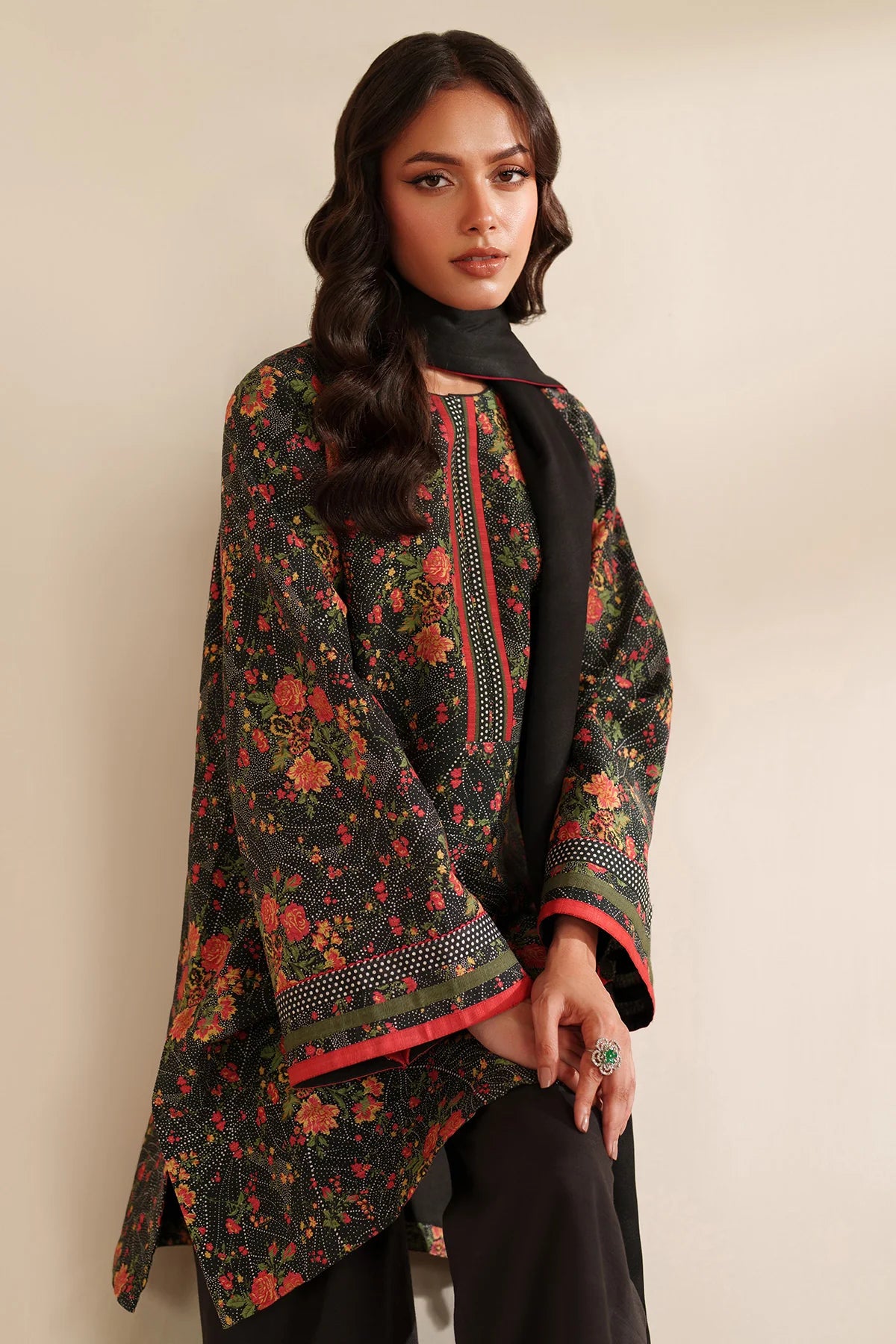 JZ-RTW-1272-1 | EMBROIDERED KHADDAR | Jazmin