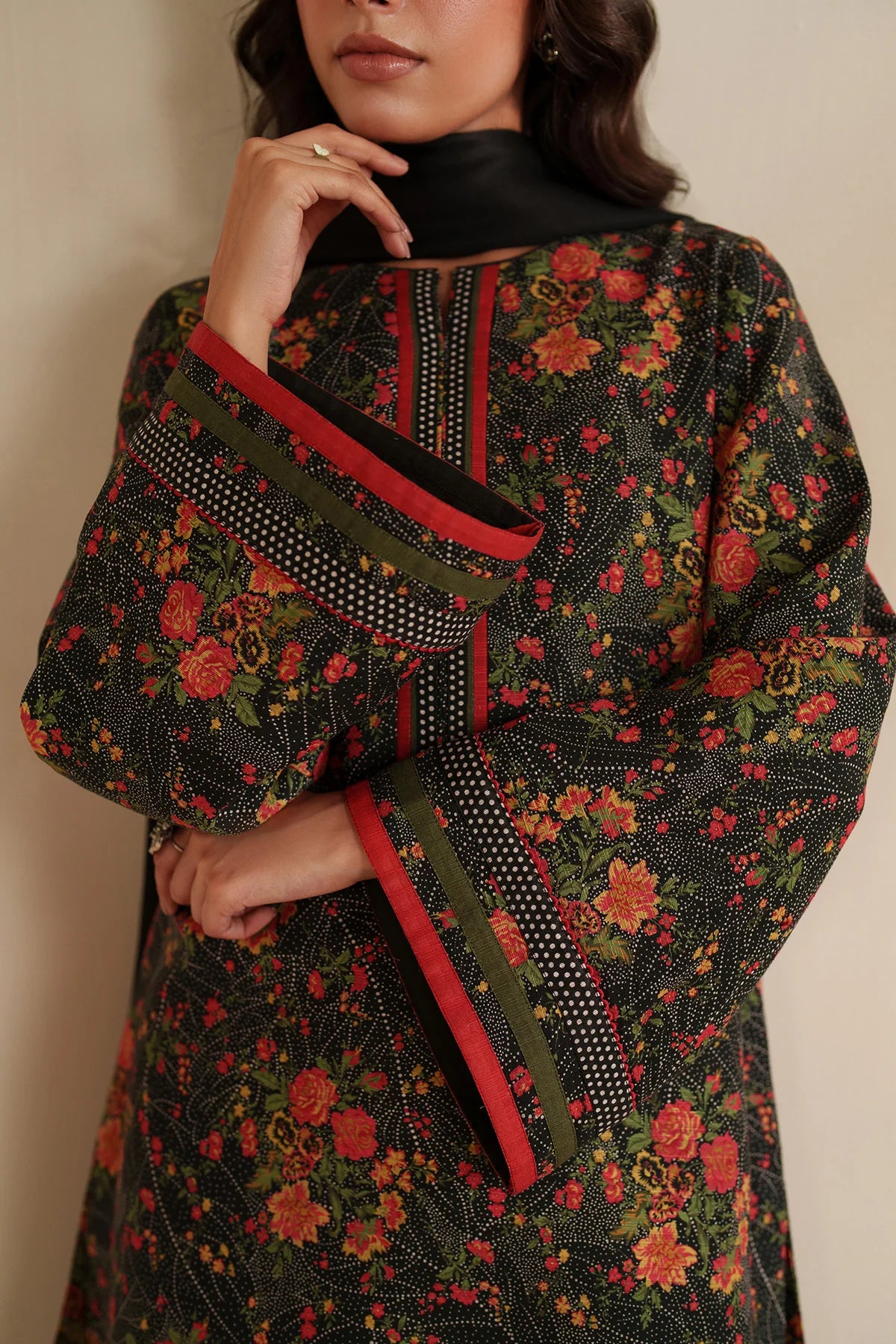 JZ-RTW-1272-1 | EMBROIDERED KHADDAR | Jazmin