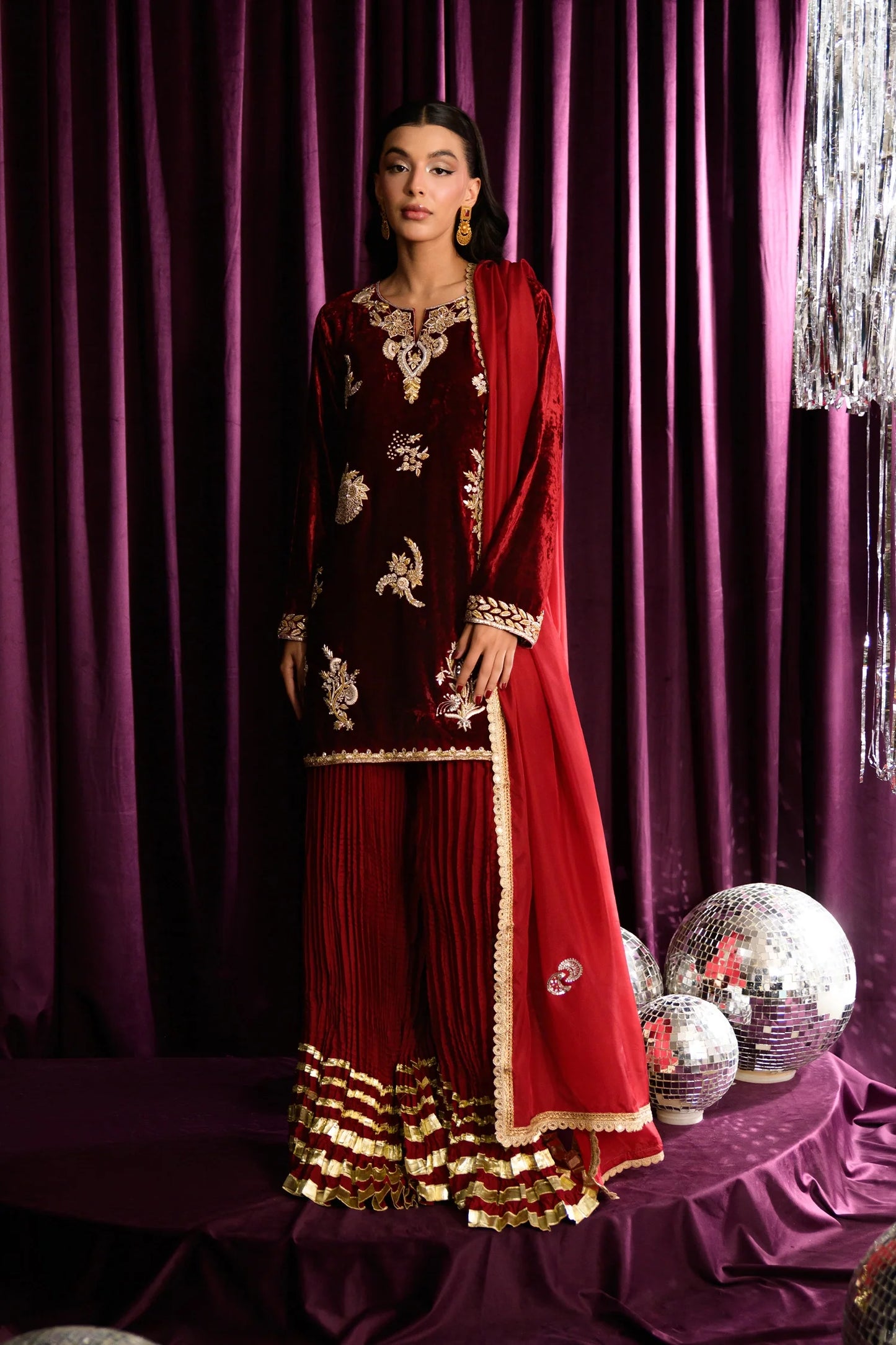 Cranberry | Mara Velvet Luxe '25 | Flairs Studio