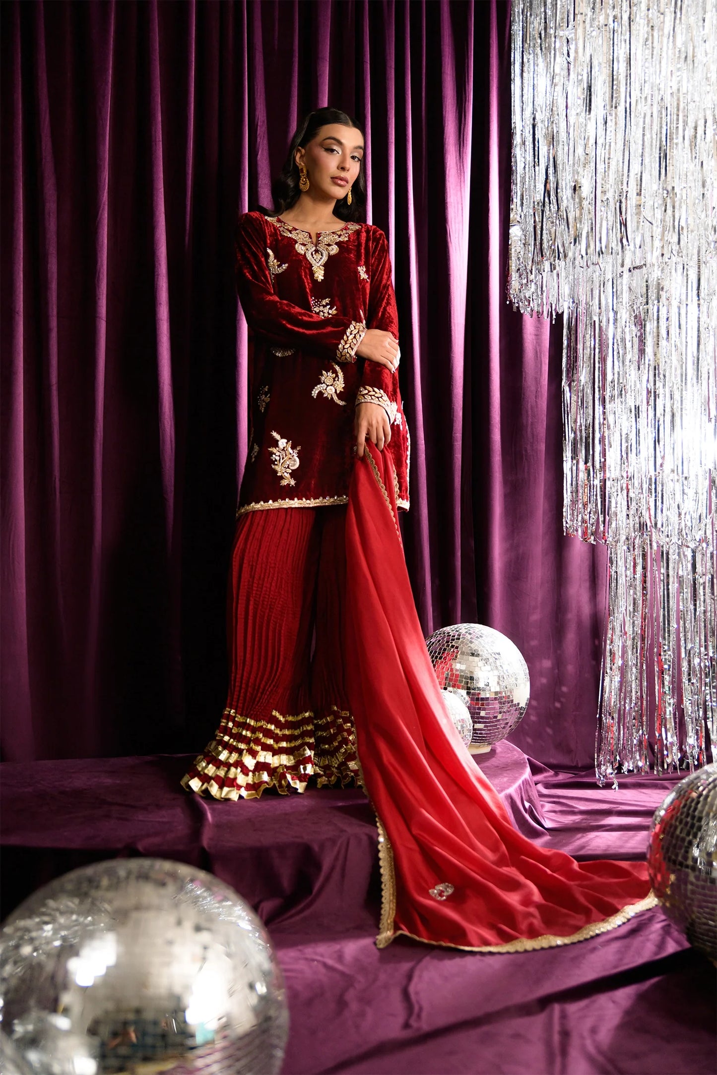 Cranberry | Mara Velvet Luxe '25 | Flairs Studio