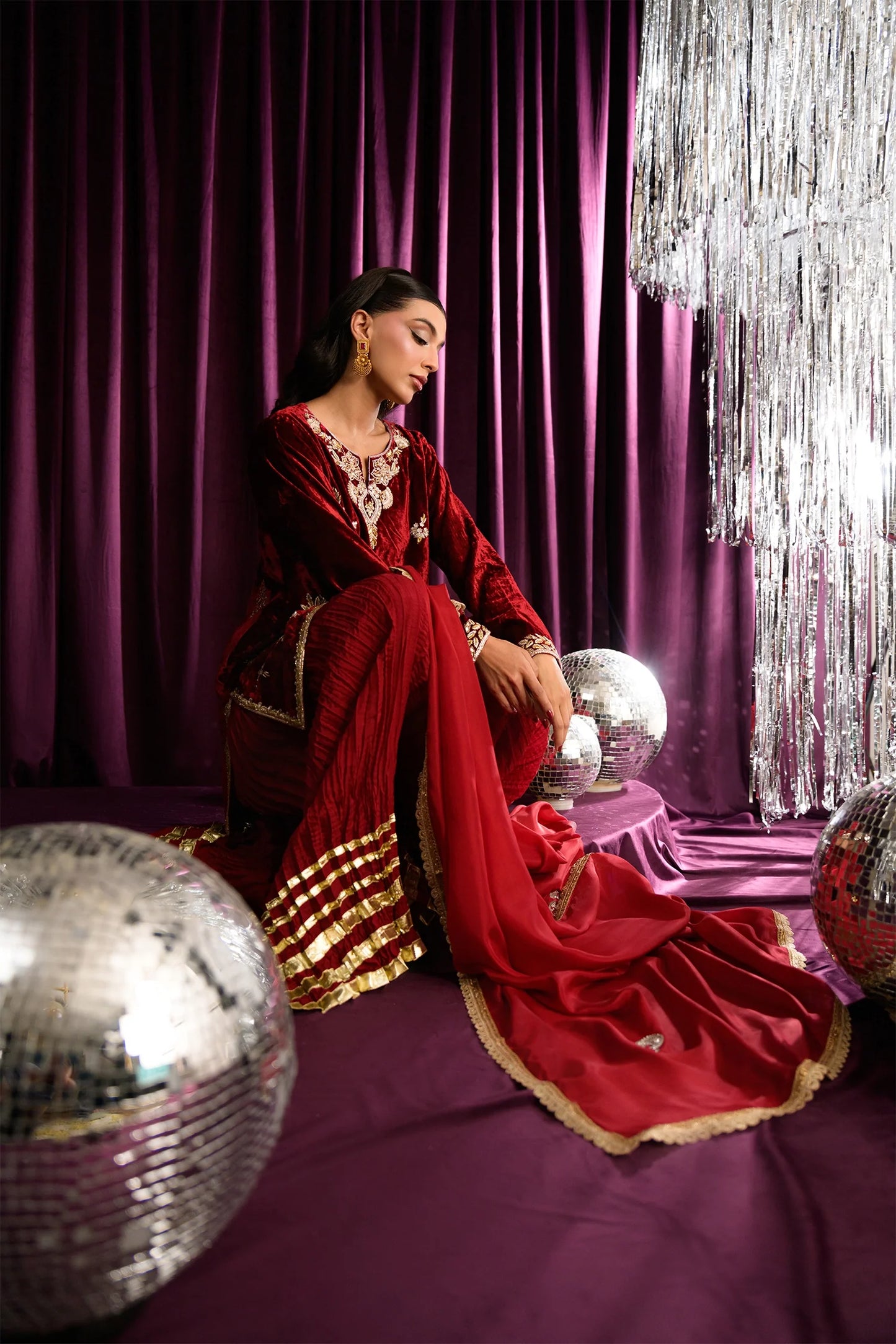 Cranberry | Mara Velvet Luxe '25 | Flairs Studio