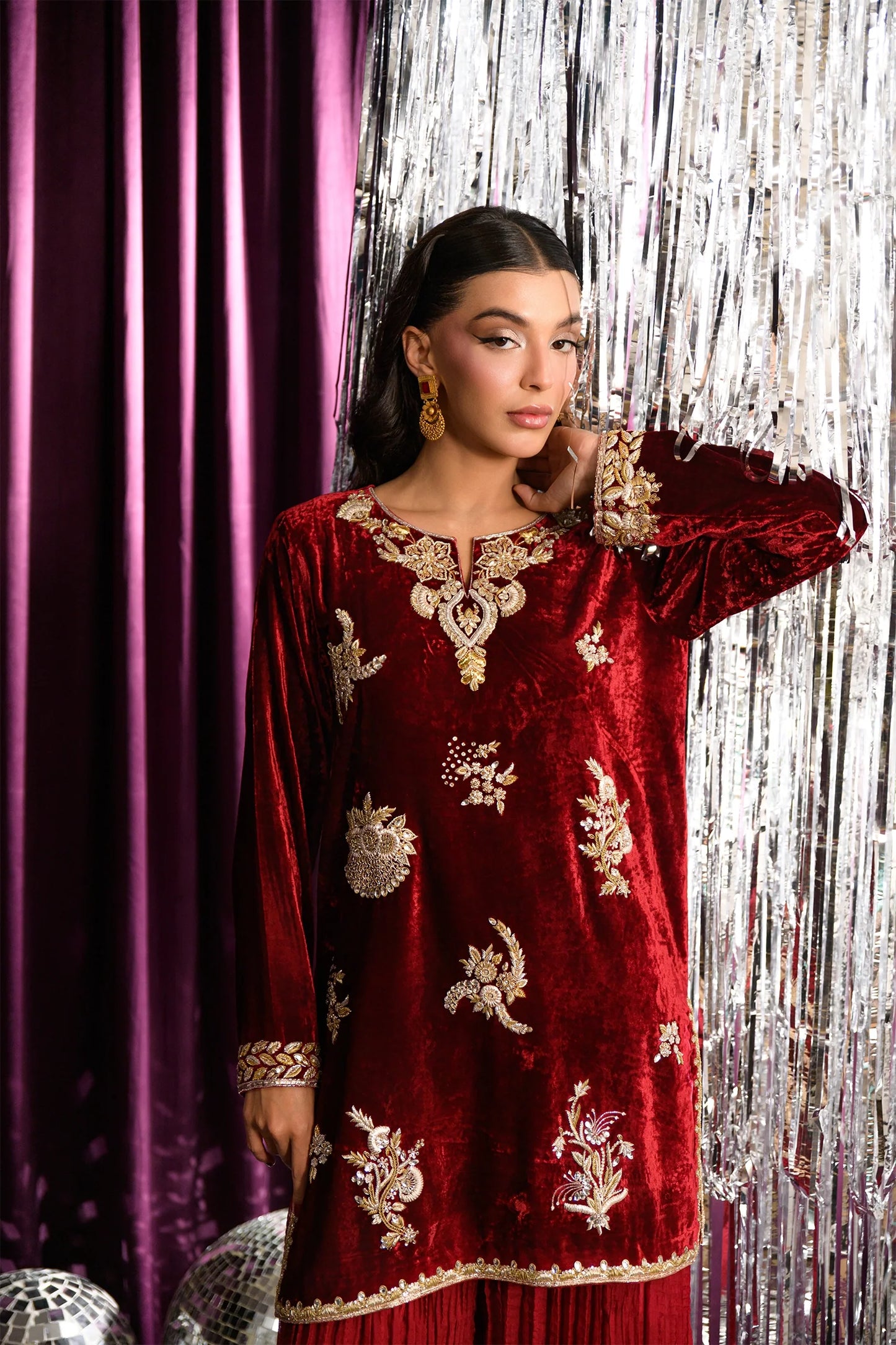 Cranberry | Mara Velvet Luxe '25 | Flairs Studio