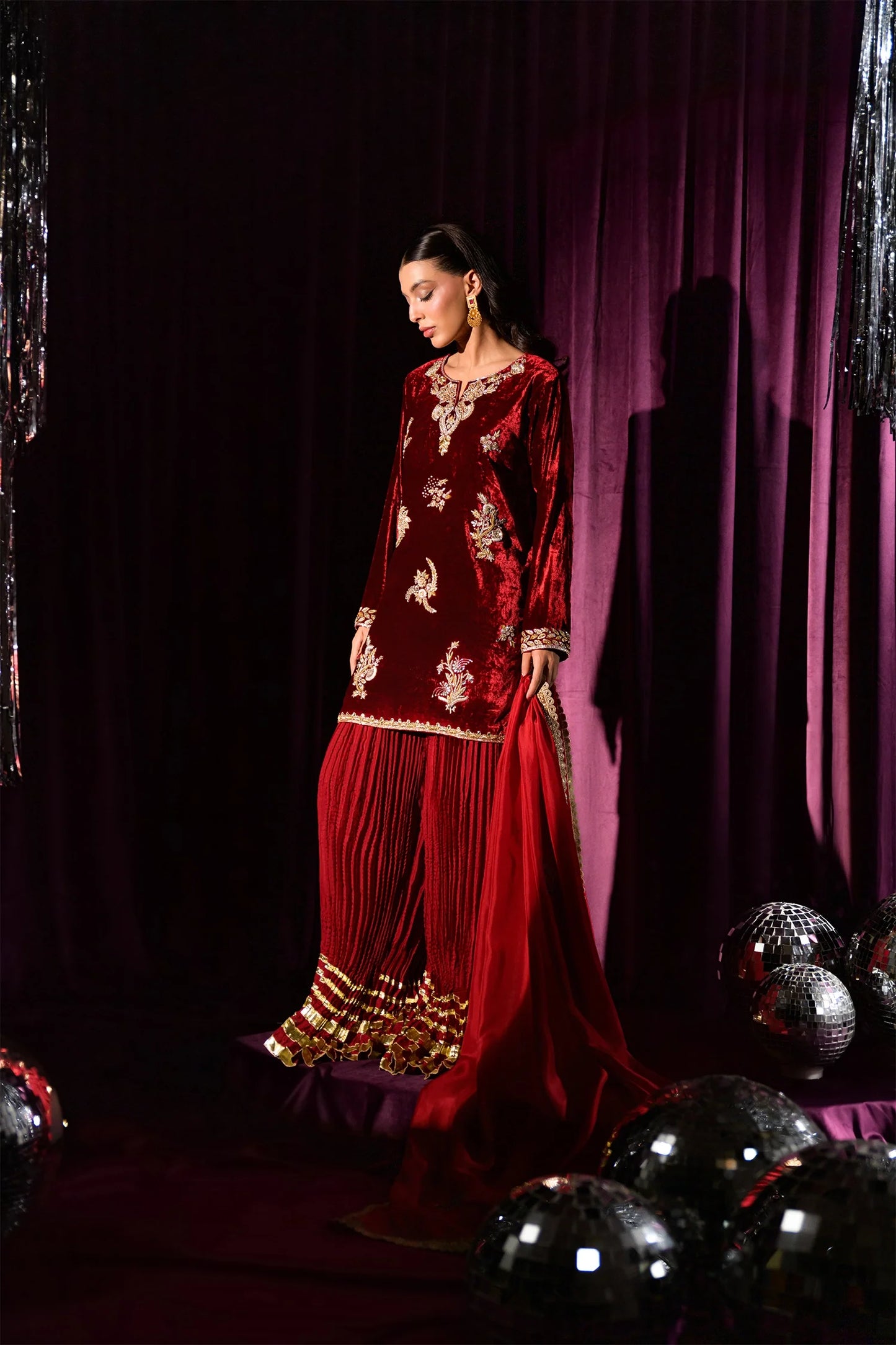 Cranberry | Mara Velvet Luxe '25 | Flairs Studio