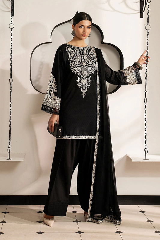 DW-MN25-12R1 | 3 Piece Embroidered Dobby Lawn Suit | MARIA.B