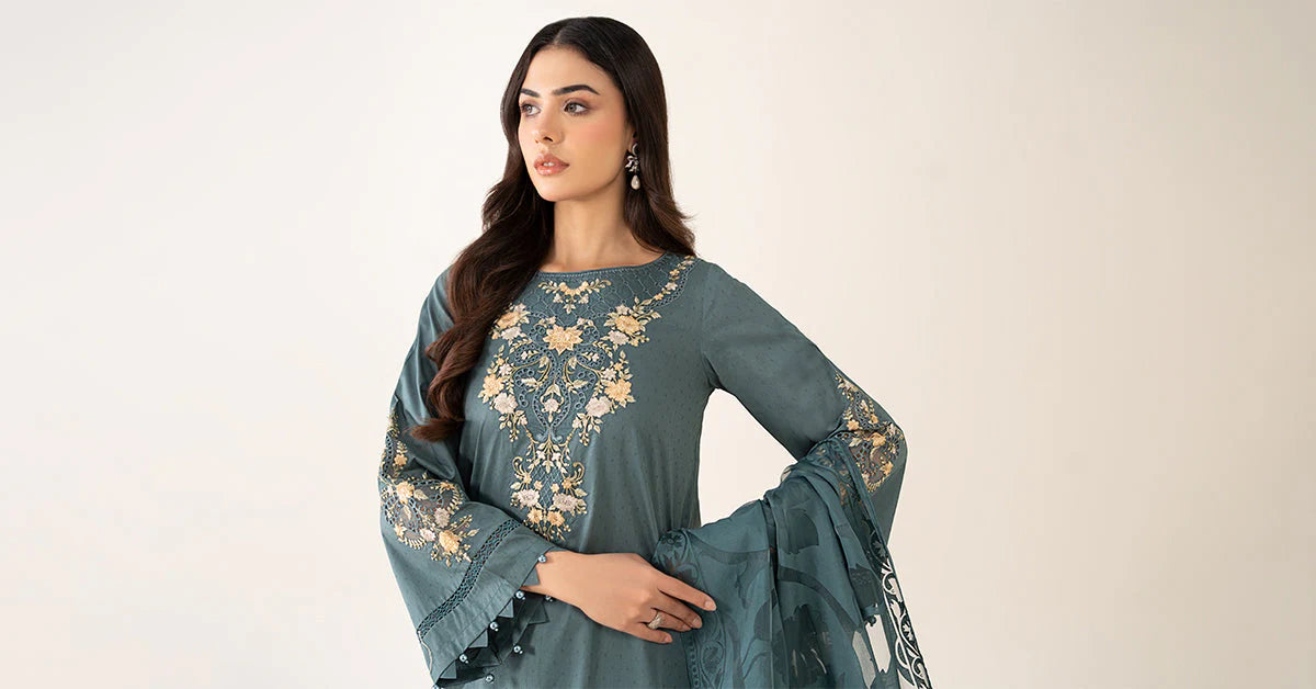 DW-PF25-03-Teal | Luxury Pret | MARIA.B