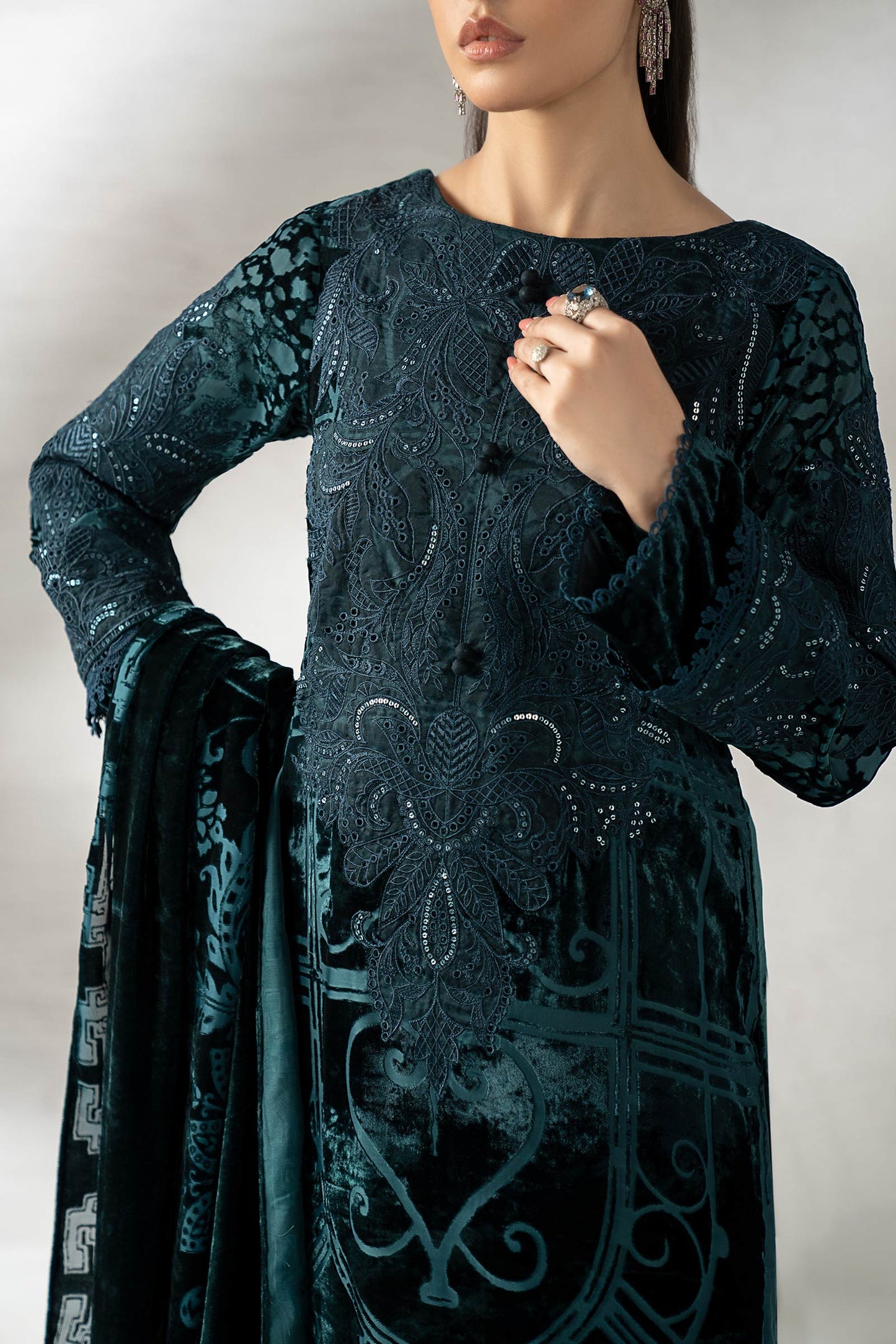 DW-W25-19-Teal | Luxury Pret | MARIA.B