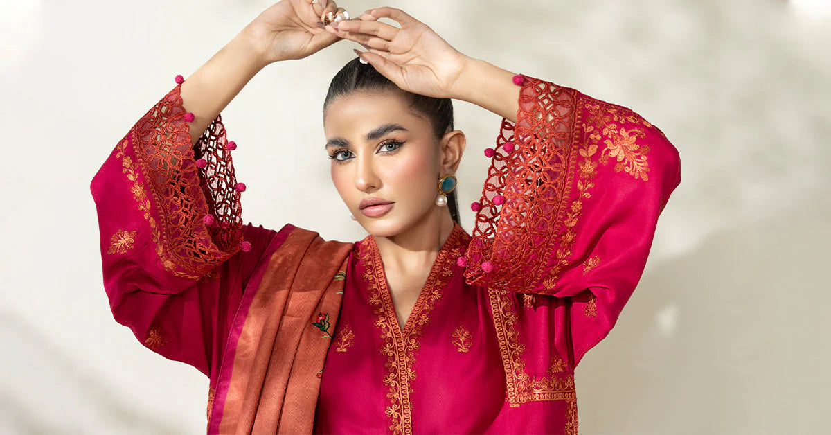 DW-W25-46-Hot Pink | Luxury Pret | MARIA.B