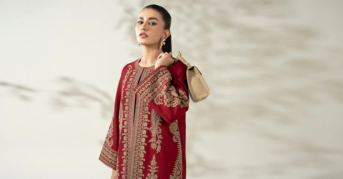 DW-W25-58-Maroon | Luxury Pret | MARIA.B