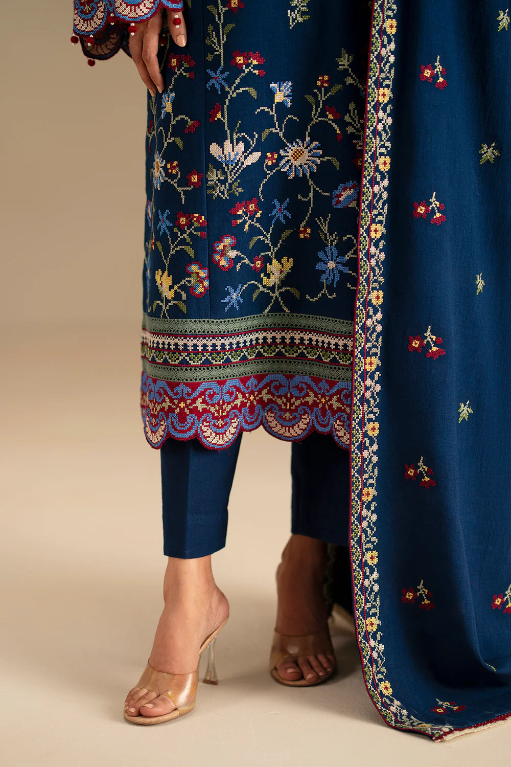 INDIGO BLUE | E0781/203/622 | Unstitched Winter '25 | Ethnc