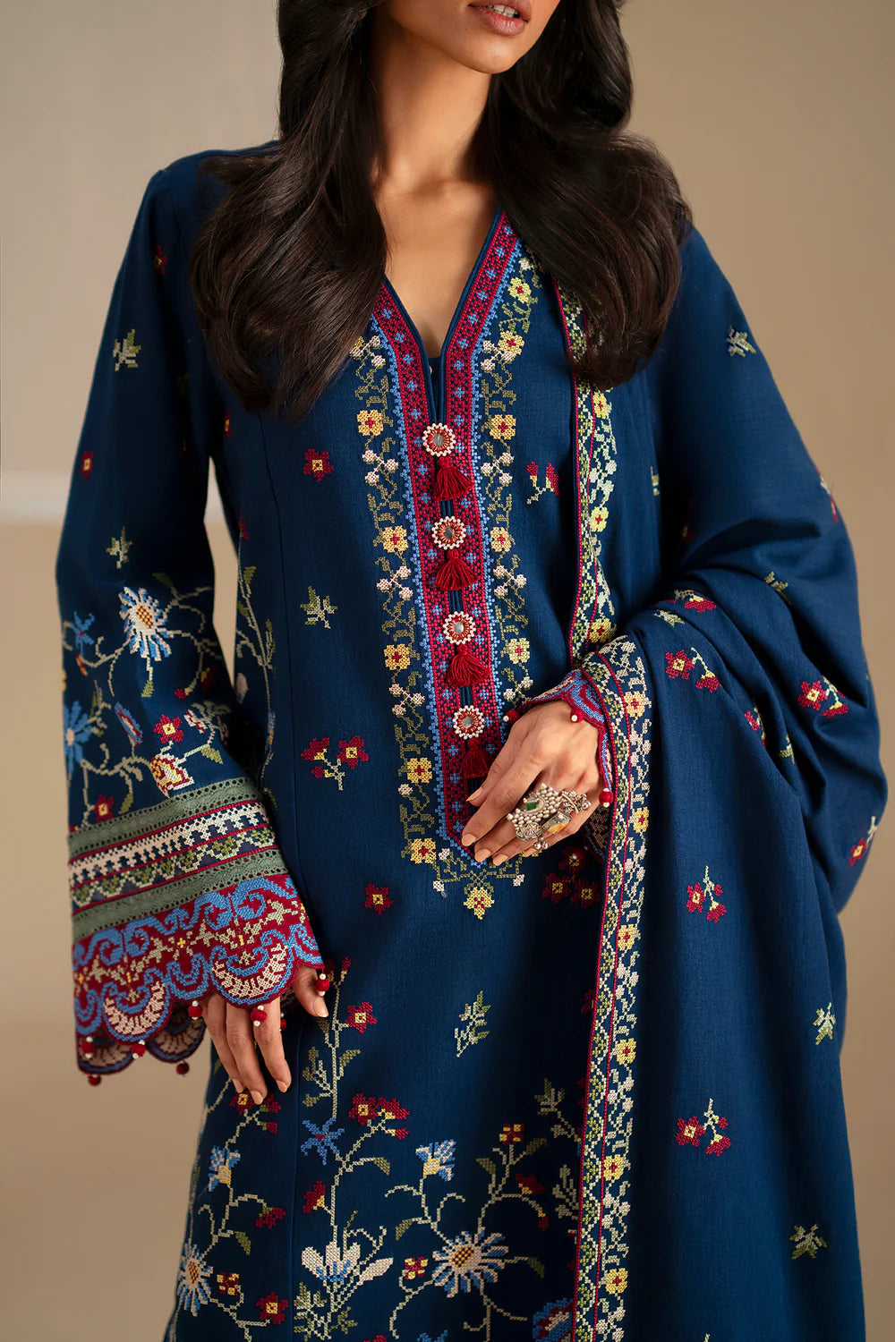 INDIGO BLUE | E0781/203/622 | Unstitched Winter '25 | Ethnc