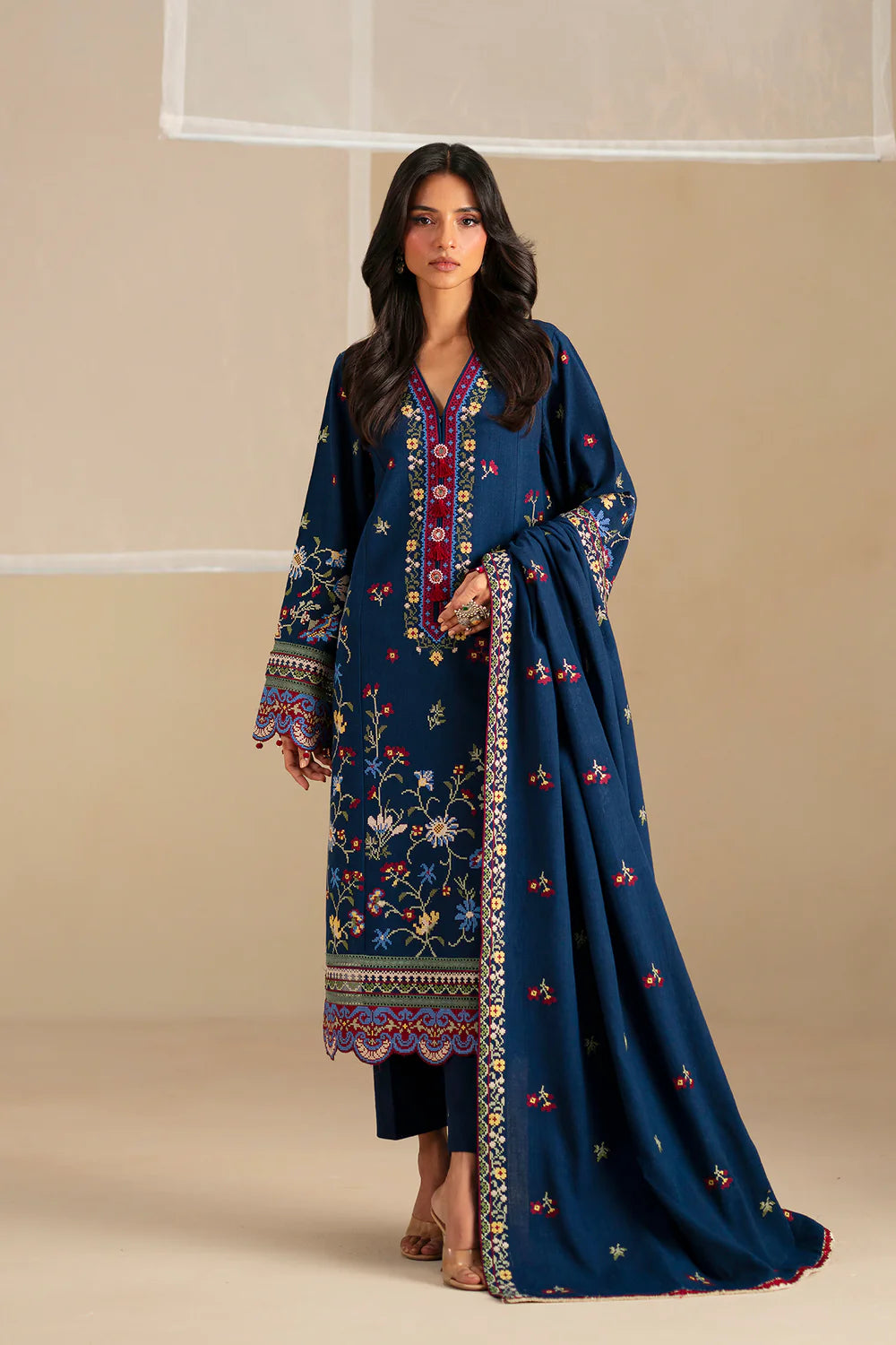 INDIGO BLUE | E0781/203/622 | Unstitched Winter '25 | Ethnc